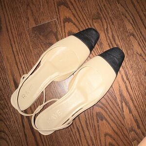 RAYE Cream and Black Loafers